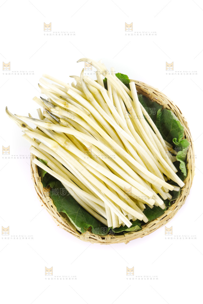 白底上的新鲜藕带