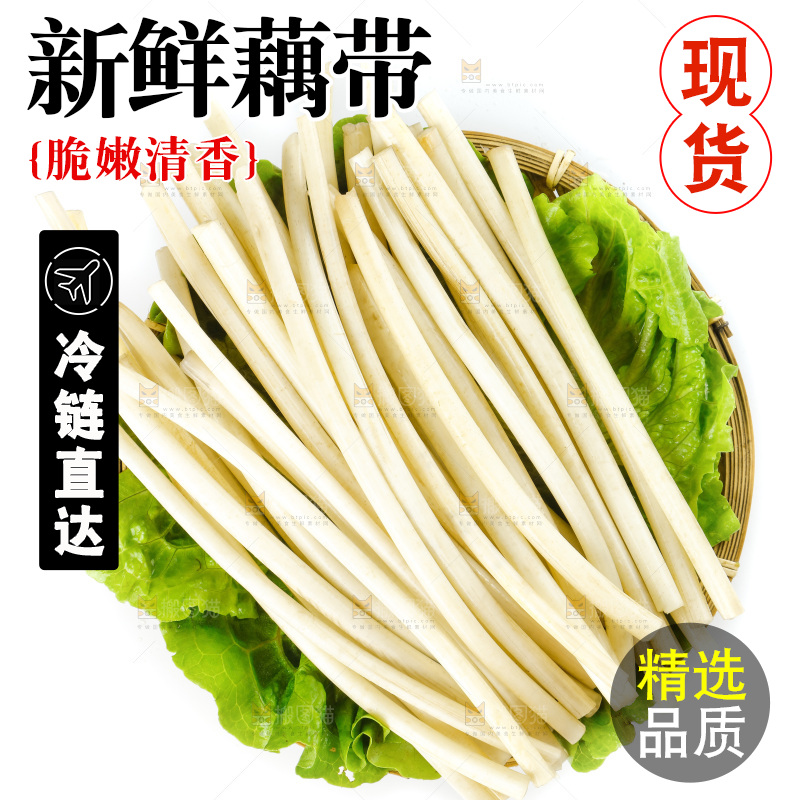 白底上的新鲜藕带