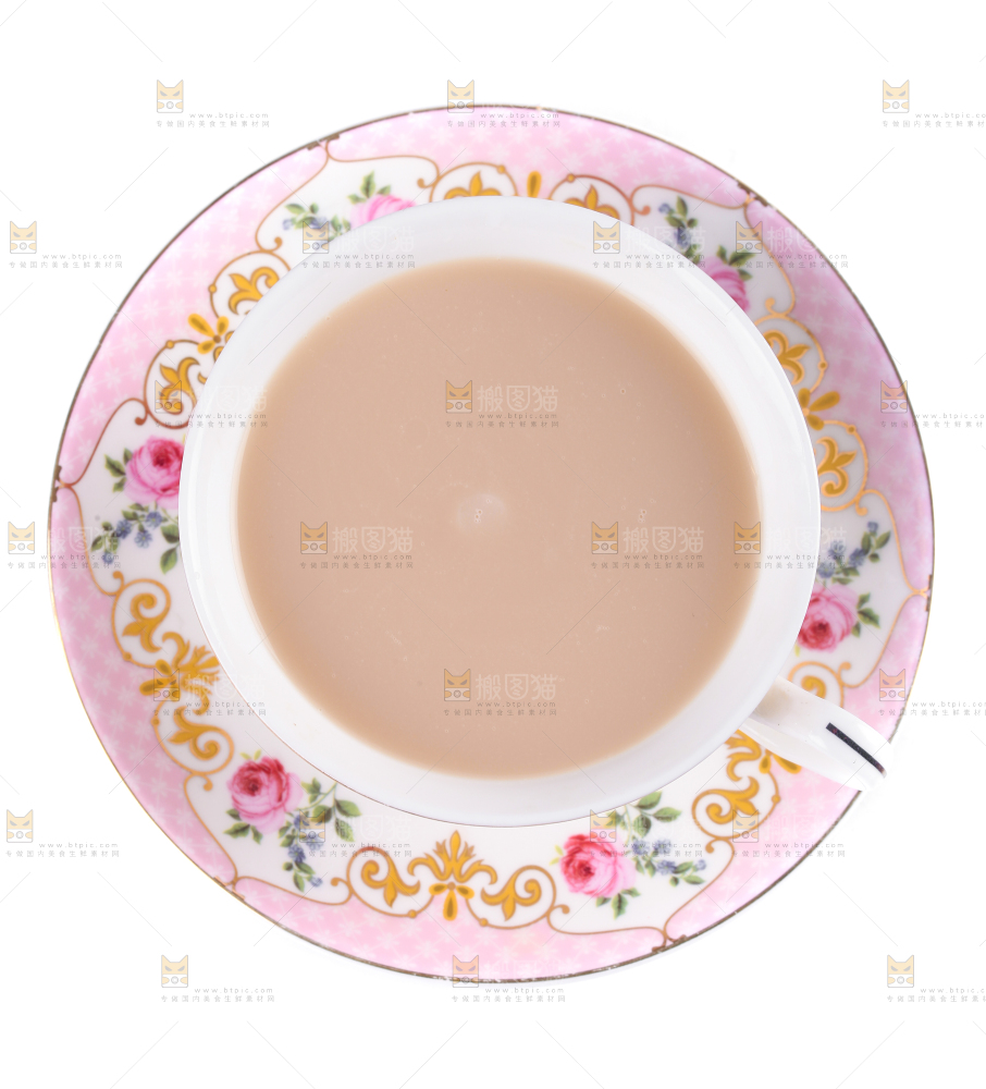 白底上的奶茶粉