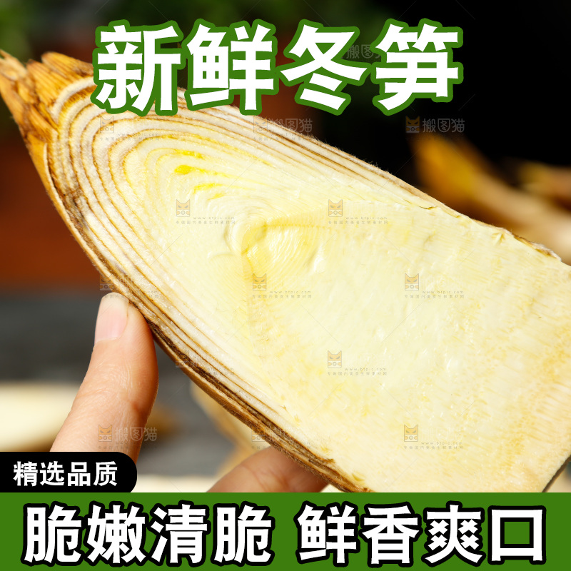 深底上的新鲜冬笋