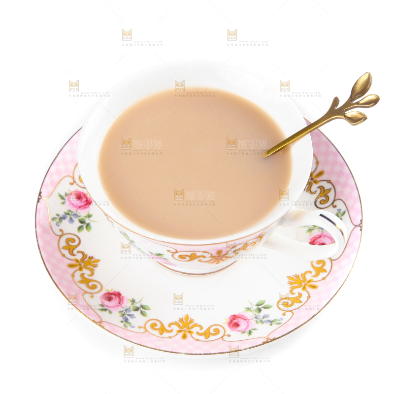 白底上的奶茶粉