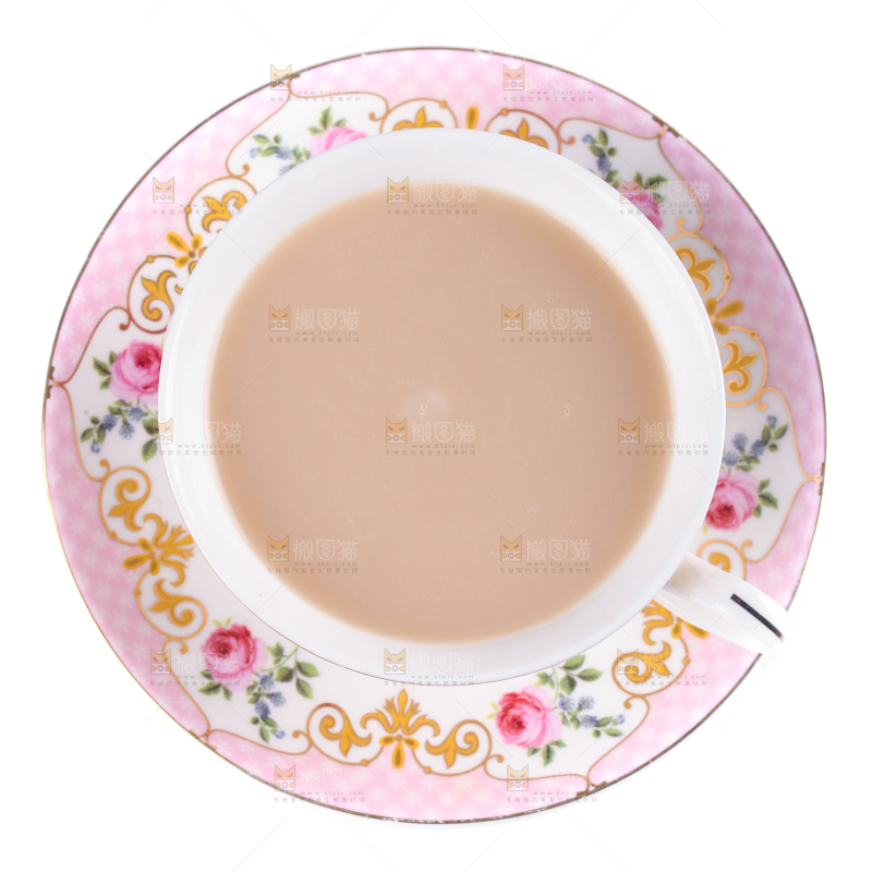 白底上的奶茶粉