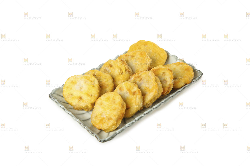 白底上的炸藕夹