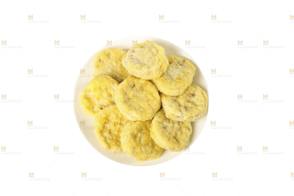 白底上的炸藕夹