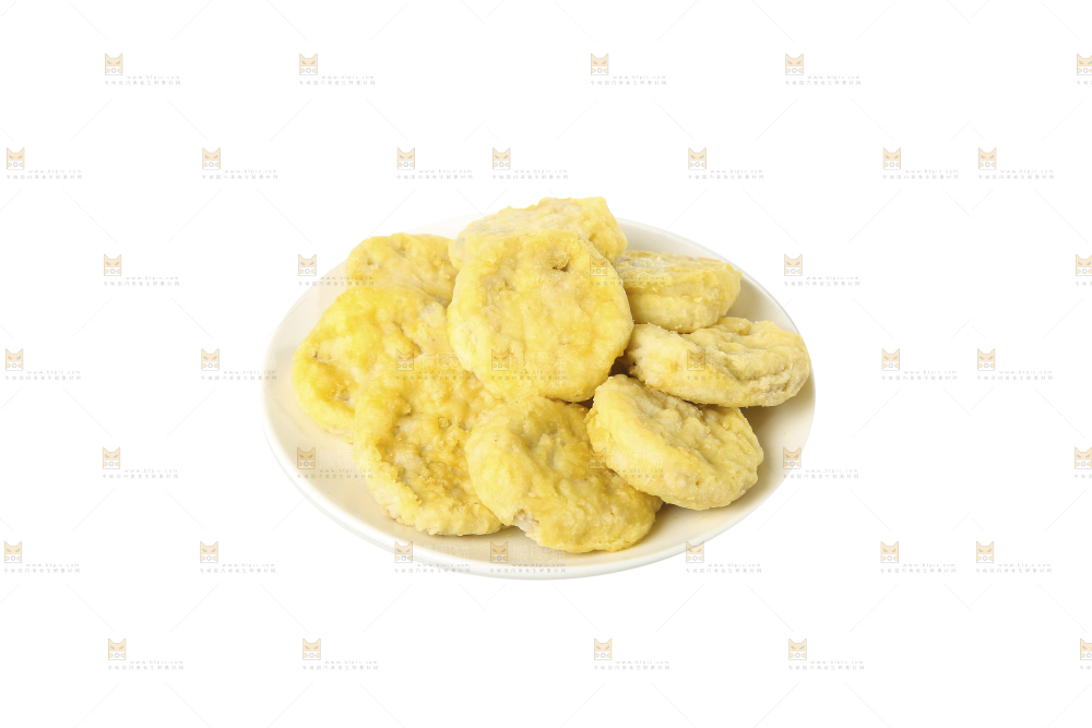白底上的炸藕夹
