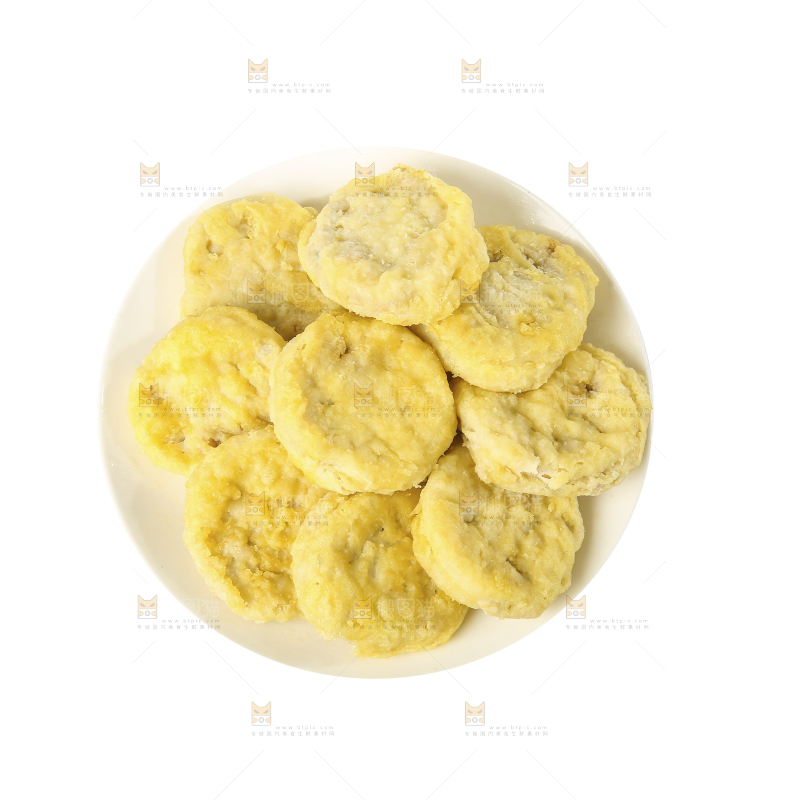 白底上的炸藕夹