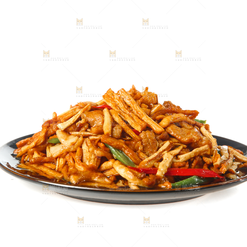 白底上的萝卜干炒肉丝
