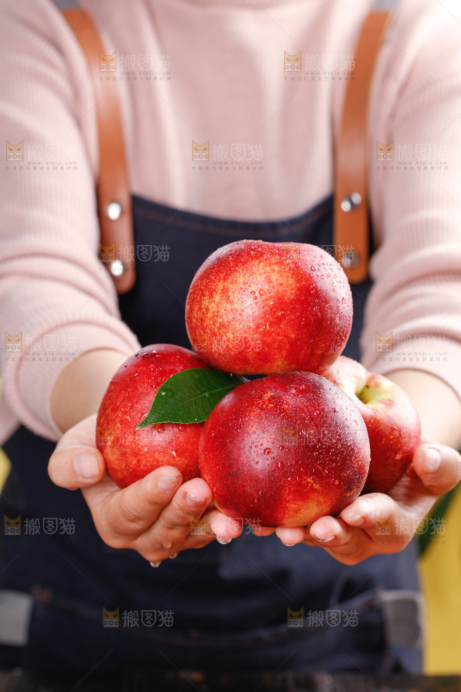 深底上的白心油桃