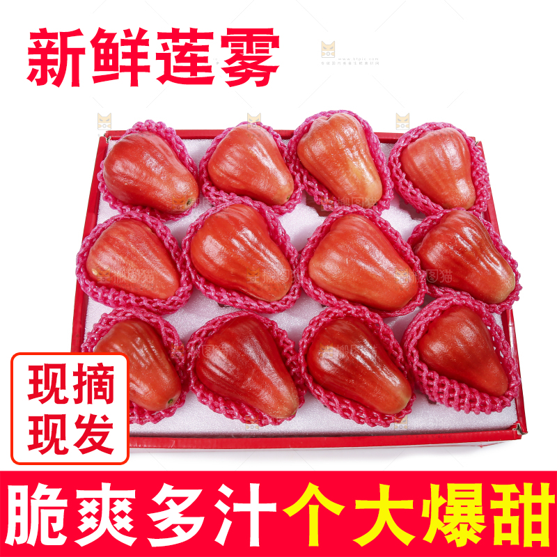 白底上的新鲜莲雾