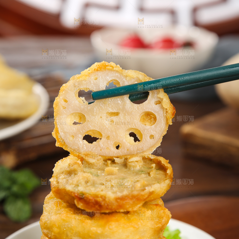 木底上的藕夹