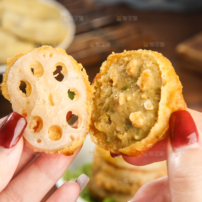 木底上的藕夹