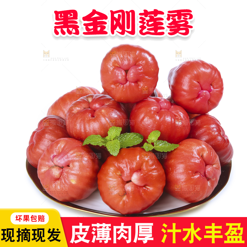 白底上的新鲜莲雾