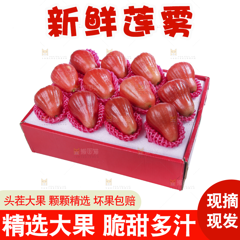 白底上的新鲜莲雾