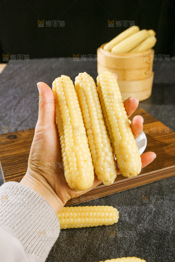 深底上的拇指小玉米