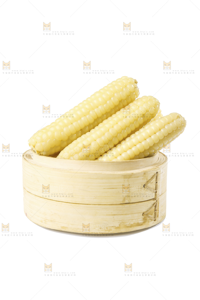 白底上的手指糯玉米