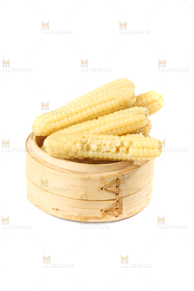 白底上的手指糯玉米