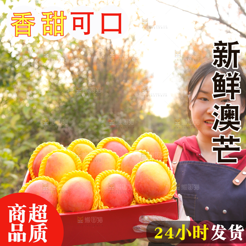 手里拿着新鲜澳芒
