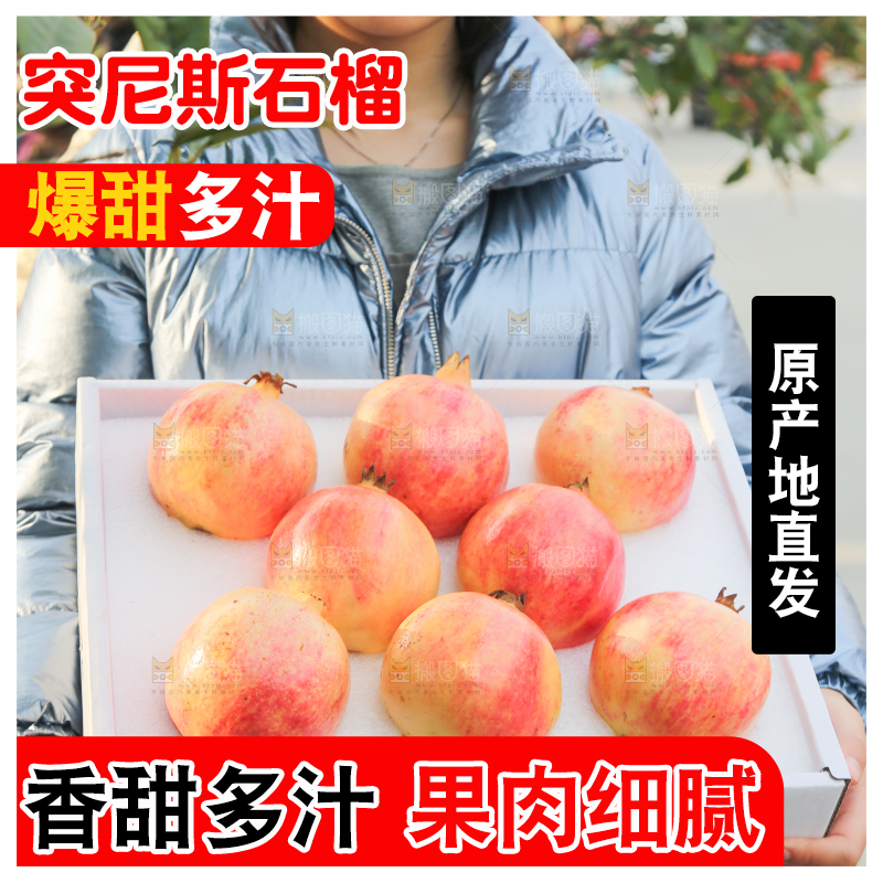 手里拿着突尼斯石榴