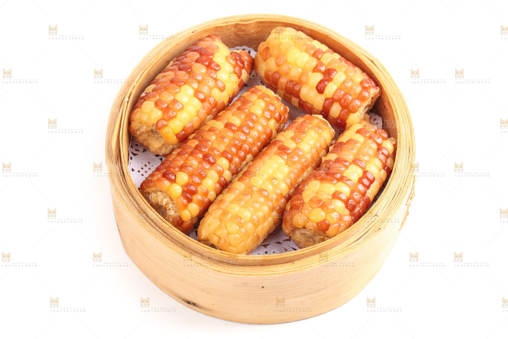 白底上的小花糯玉米