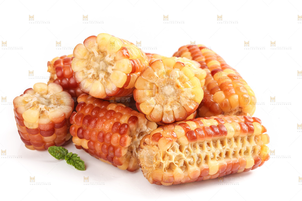 白底上的小花糯玉米