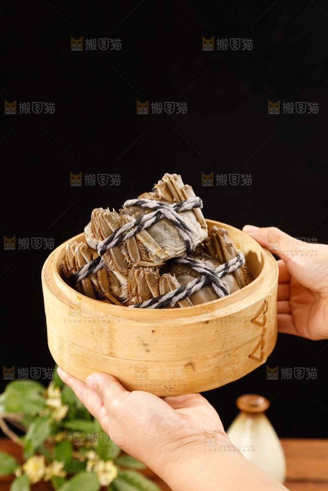 木底上的大闸蟹
