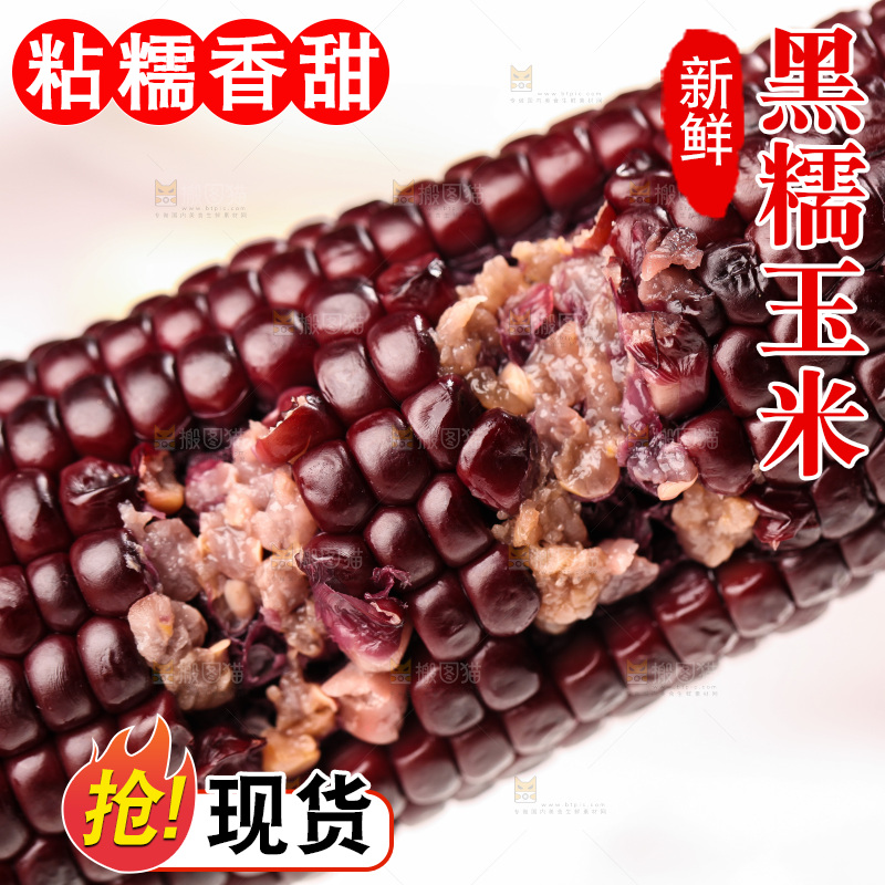 浅底上的黑糯玉米