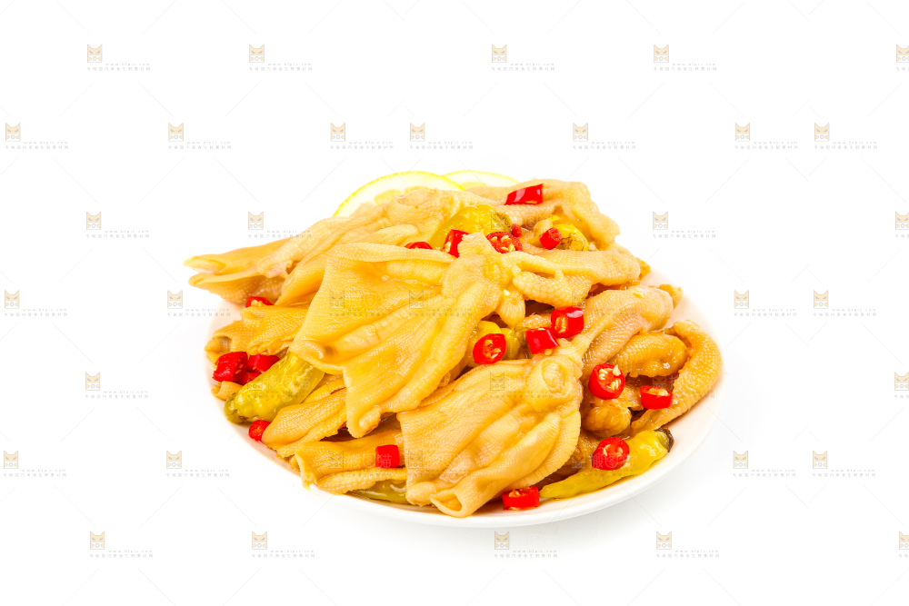 白底上的无骨鸭掌
