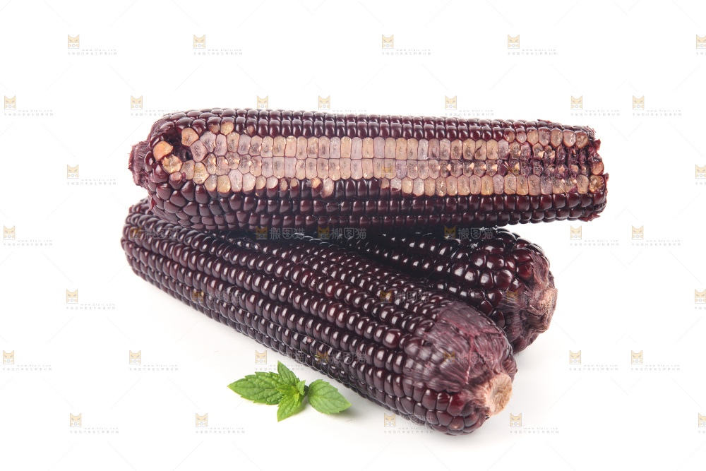 白底上的黑糯玉米
