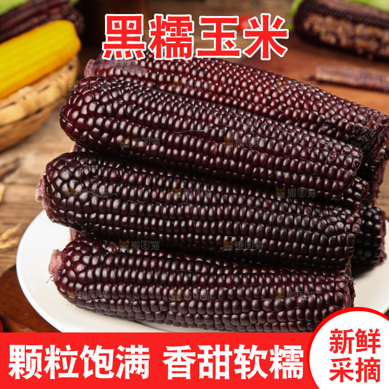 木底上的黑糯玉米