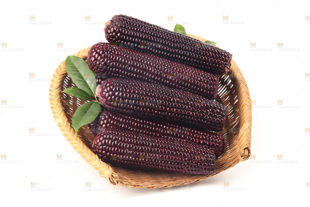 白底上的黑糯玉米