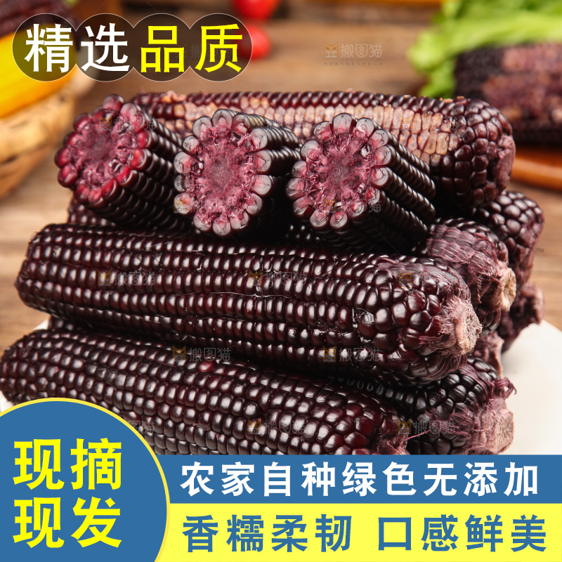 木底上的黑糯玉米