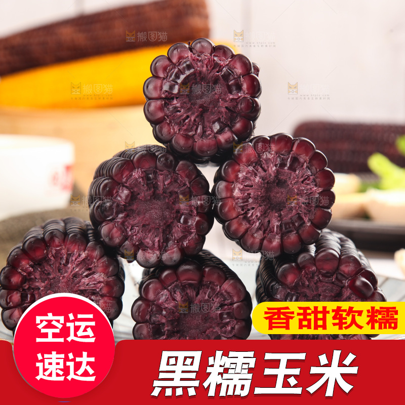 浅底上的黑糯玉米