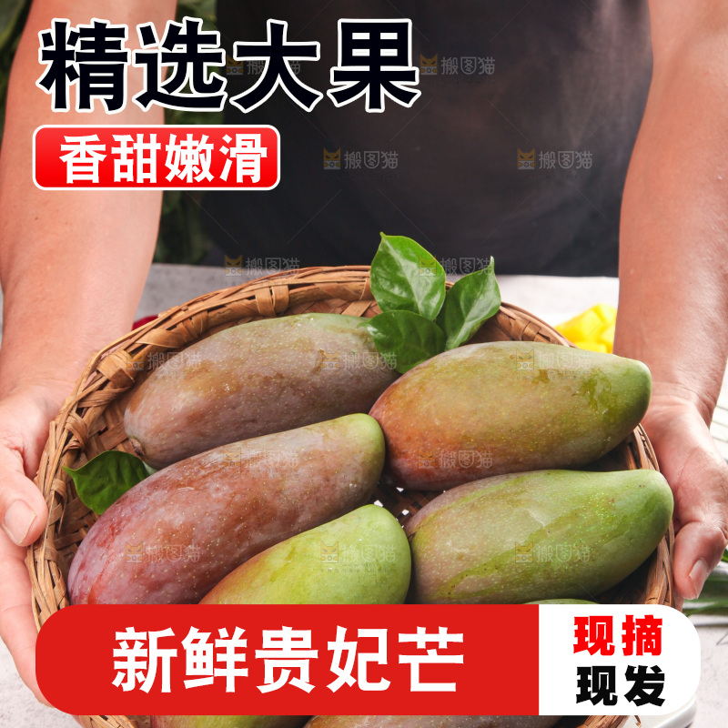 手里拿着贵妃芒