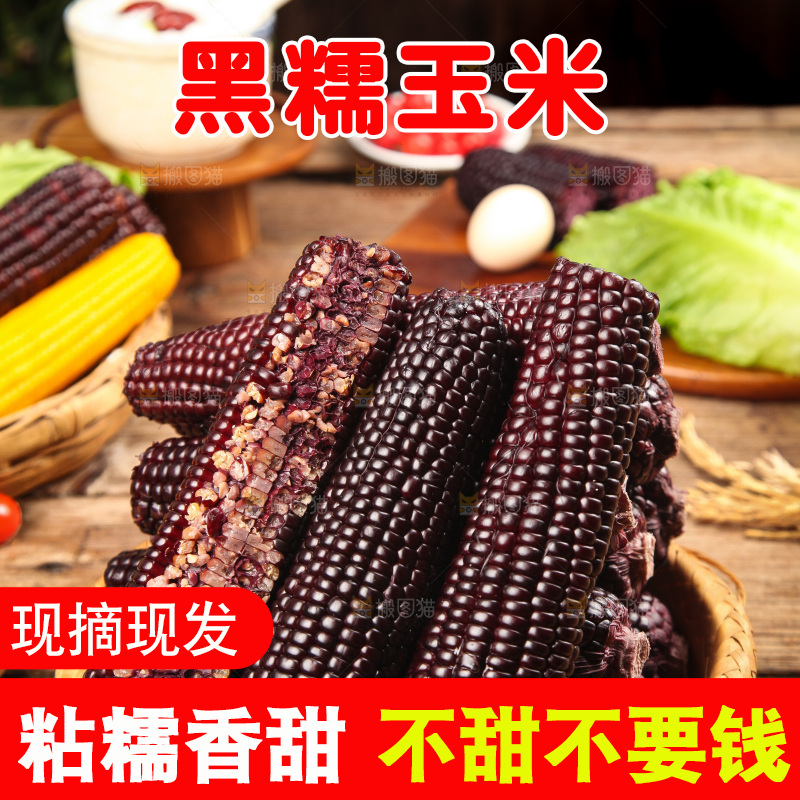 木底上的黑糯玉米