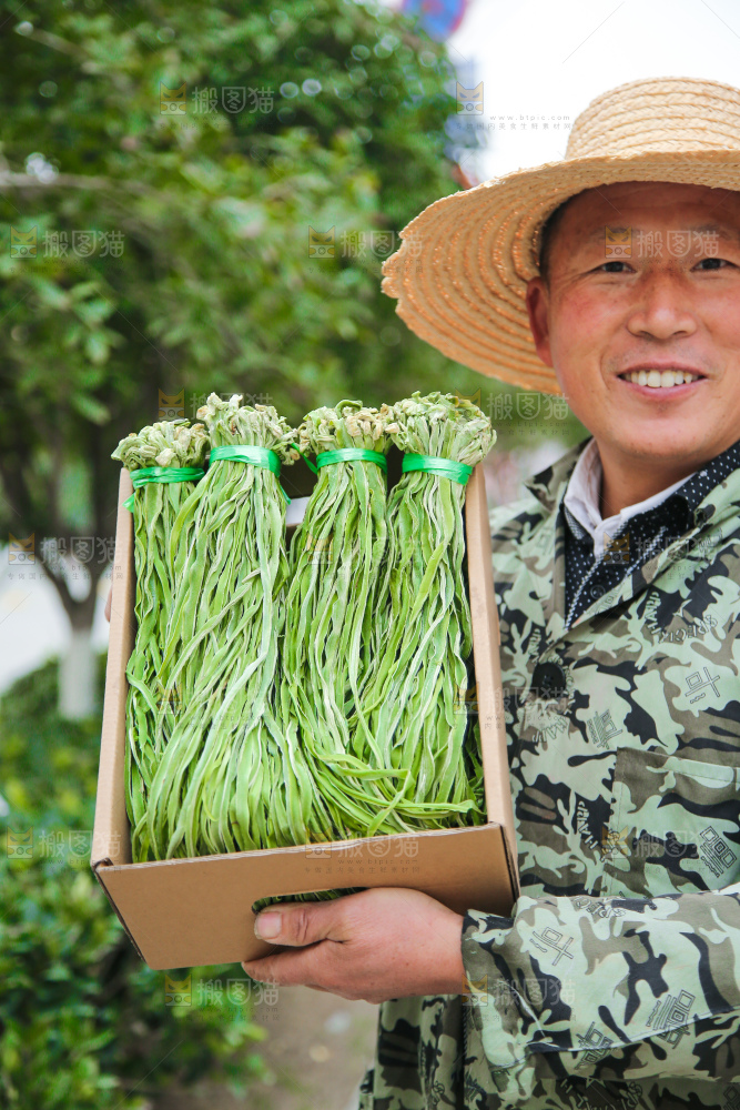手里拿着贡菜