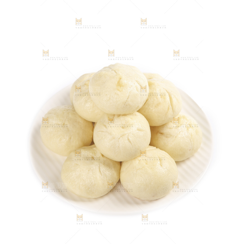 白底上的发面小笼包
