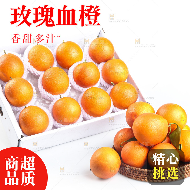 白底上的玫瑰血橙