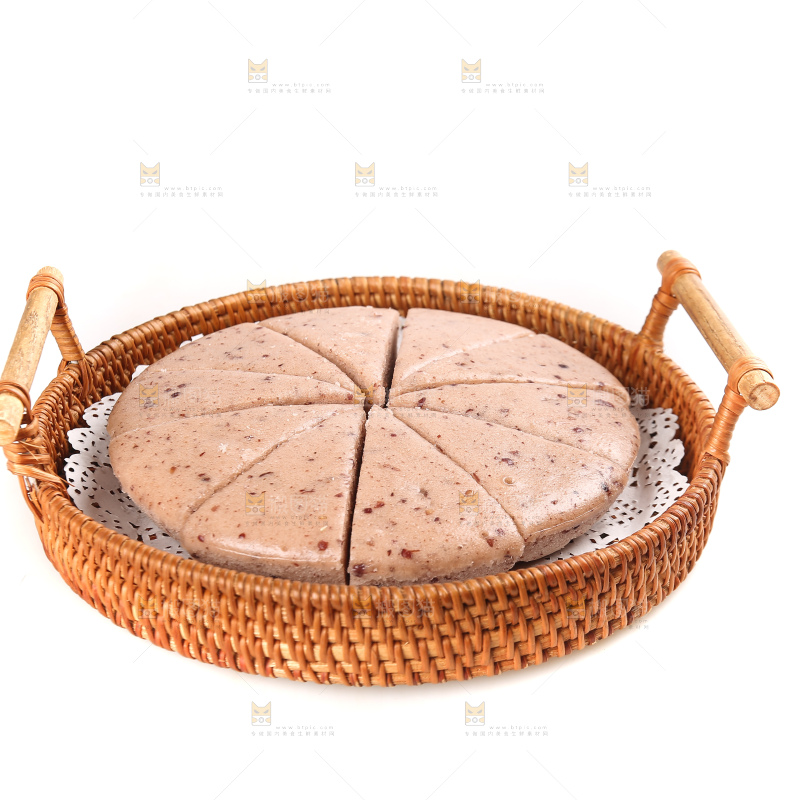 白底上的红豆发糕