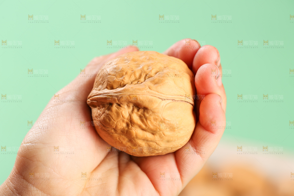 手里拿着核桃