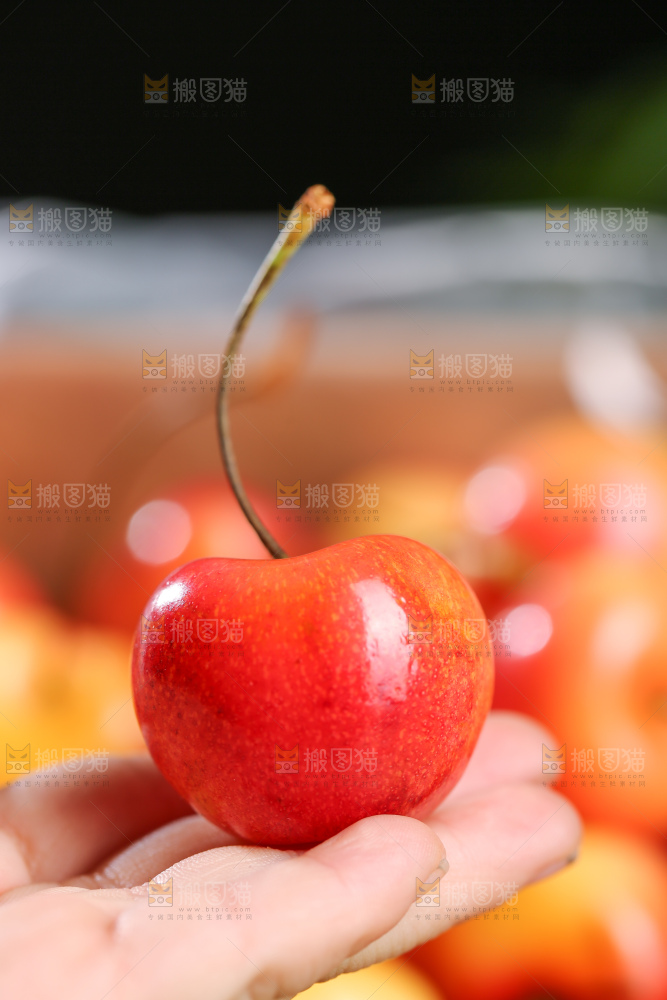 深底上的黄金车厘子