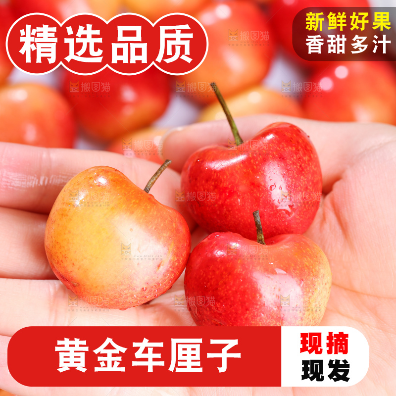 深底上的黄金车厘子