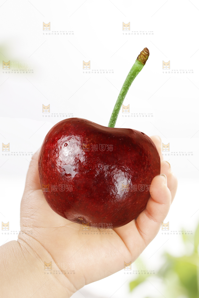 手里拿着车厘子