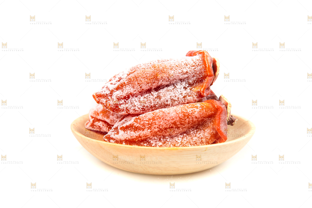 白底上的吊柿饼