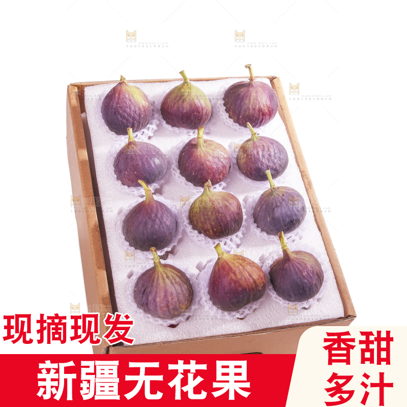 白底上的新鲜无花果
