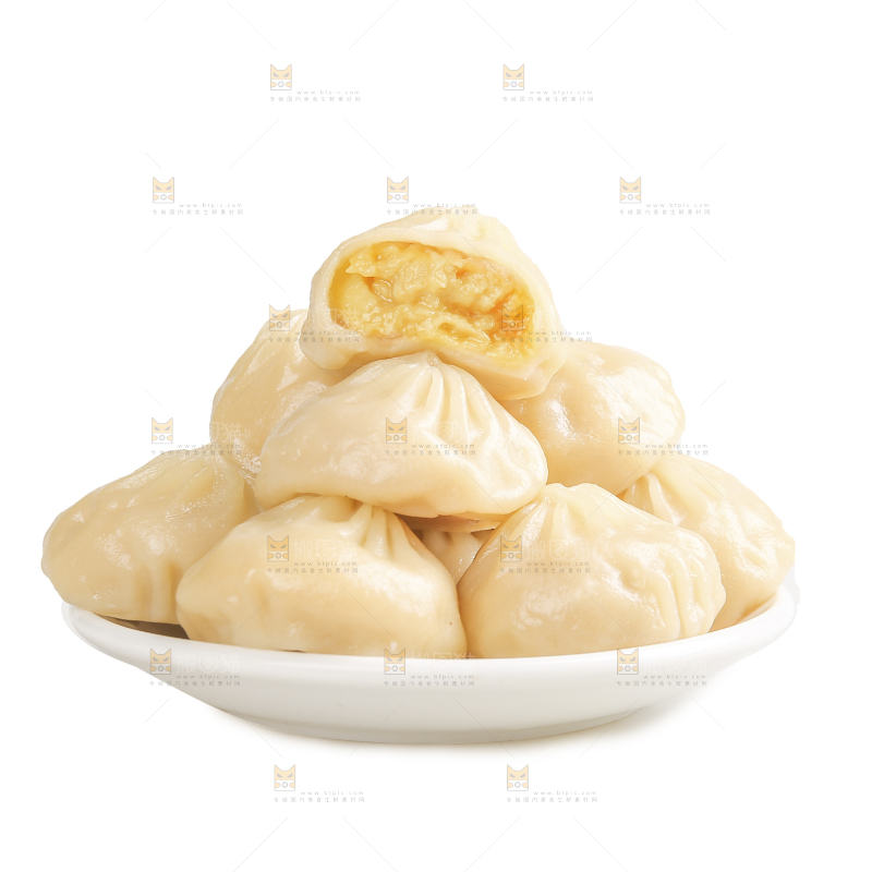 白底上的灌汤包