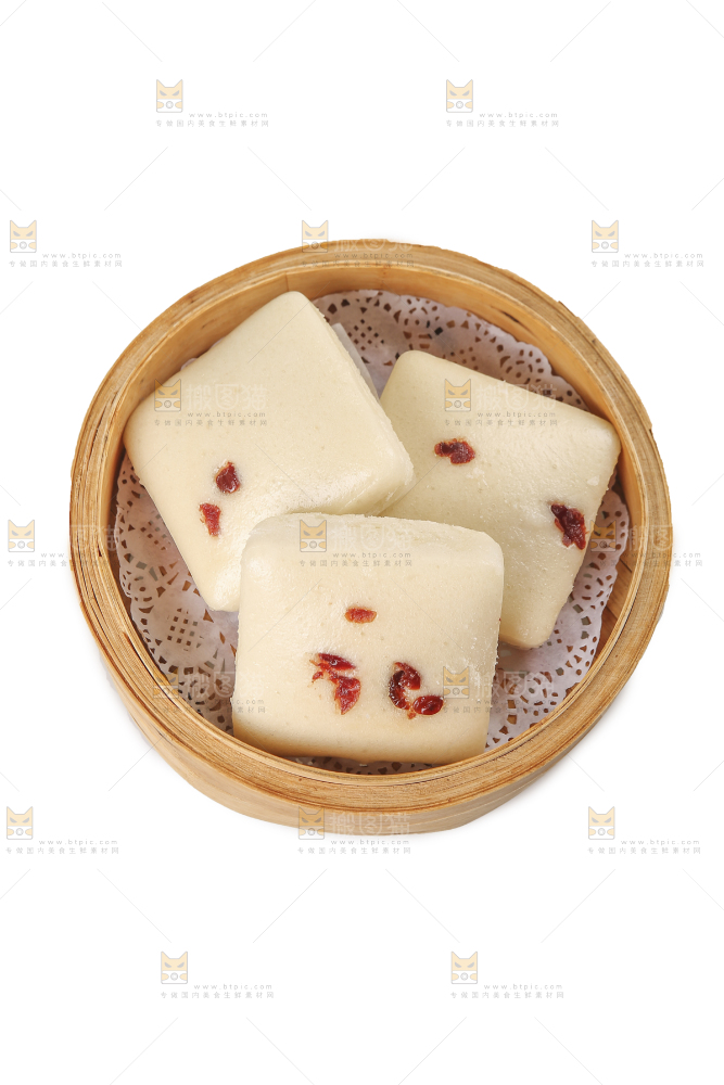 白底上的白糖发糕