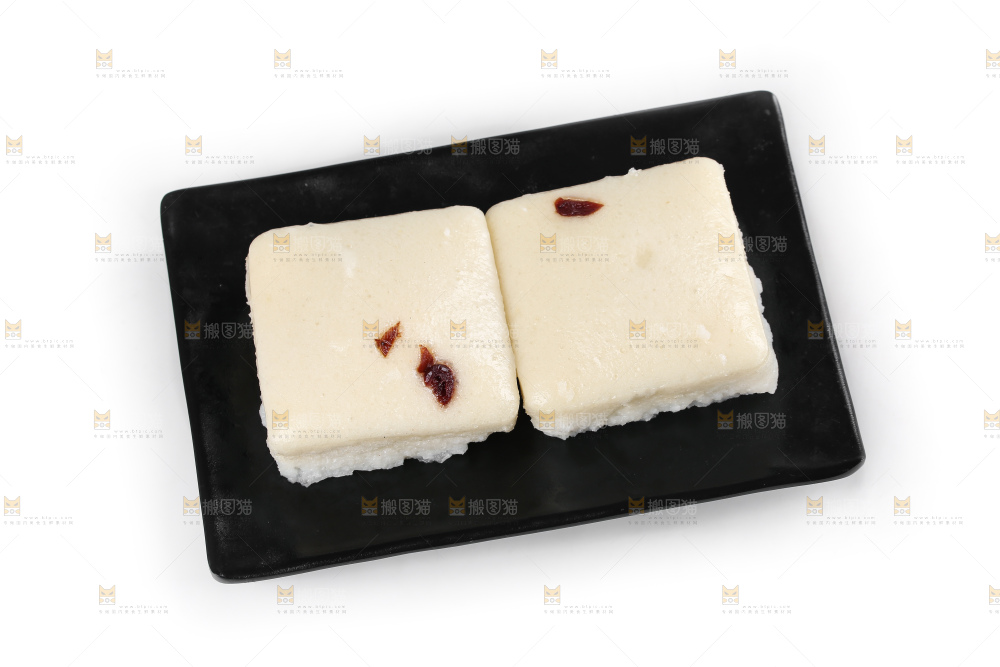 白底上的白糖发糕