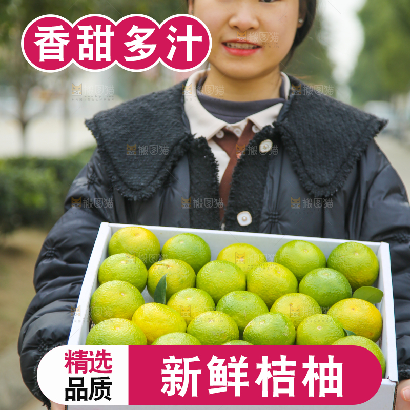 手里拿着建阳桔柚