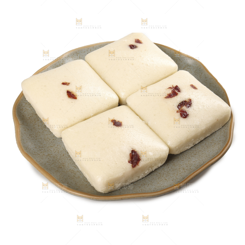 白底上的白糖发糕
