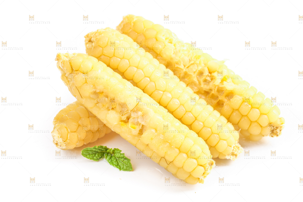 白底上的手指糯玉米
